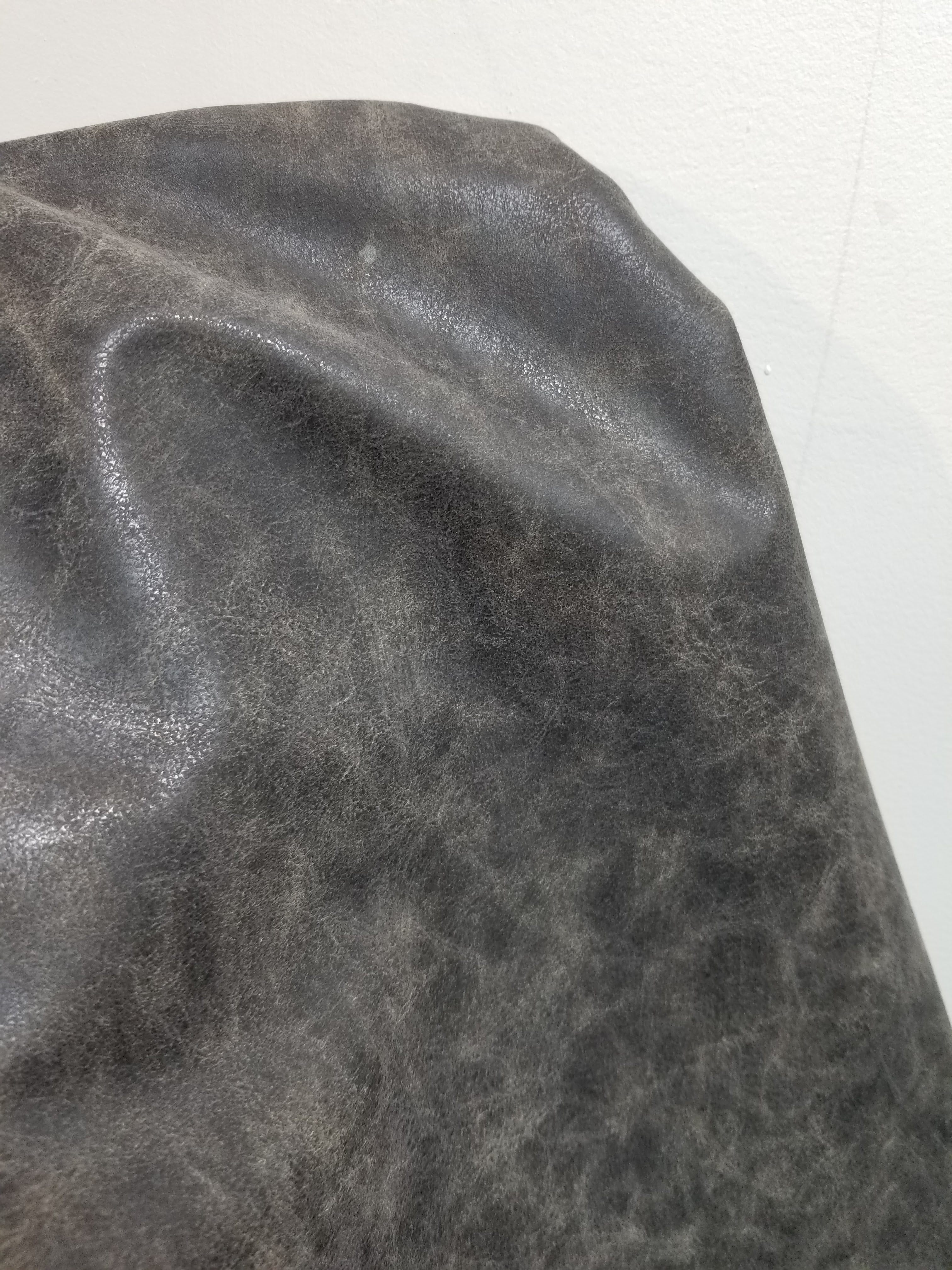 Gray Distressed Vintage Faux Vegan leather