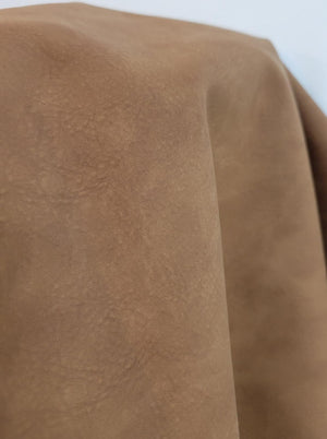 Mid Brown Tumbled Nubuck Faux Vegan leather
