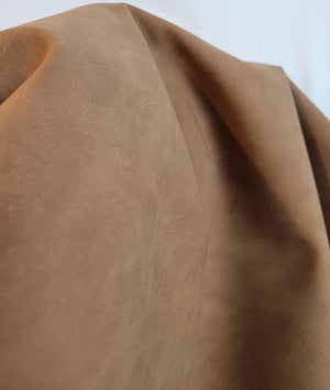 Mid Brown Tumbled Nubuck Faux Vegan leather